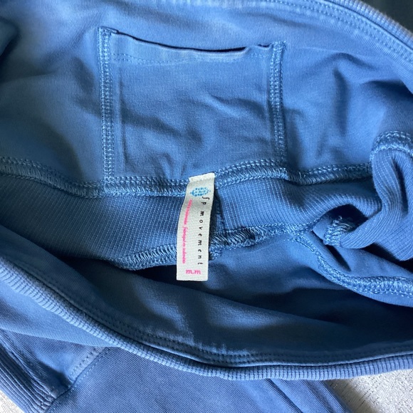 Free People Movement Hot Shots Cotton Jersey Pants Woman Medium Apres Blue - Picture 8 of 15